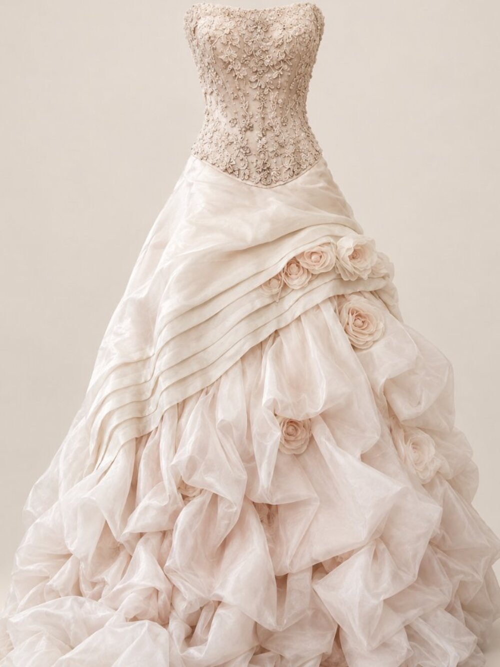 💎👑Luxury Bridal Gown Designer Couture Wedding Swarovski Crystals Flowers Dress